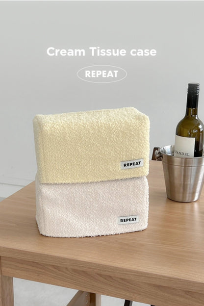 Cream Tissue Case 奶油圈圈絨面紙盒