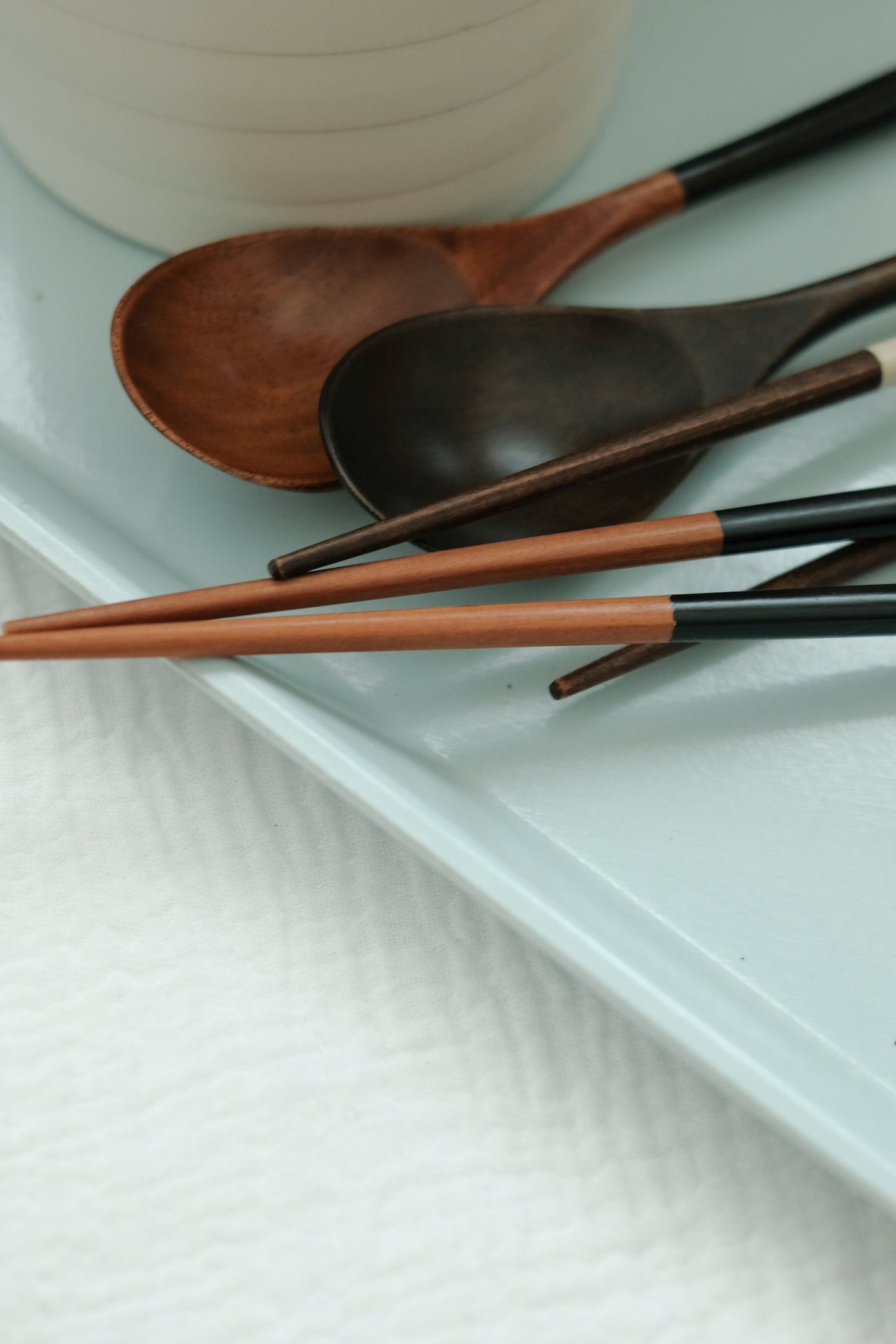 wood lacquered cutlery set 天然漆木製餐具組